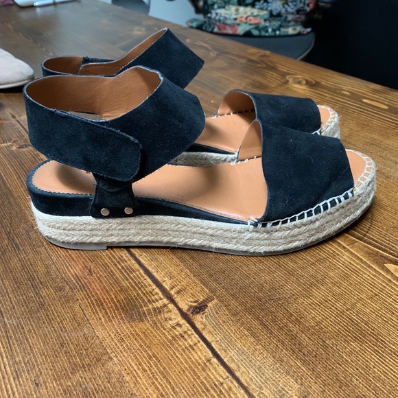 SARTO Espadrille Sandals in Black Suede Velvet - Picture 2 of 4